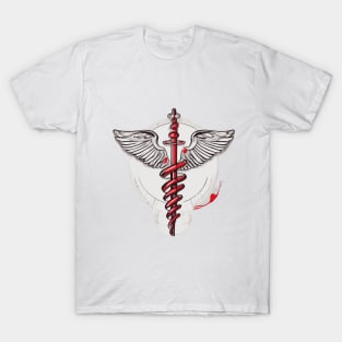 Caduceus Red Shadow Silhouette Anime Style Collection No. 209 T-Shirt